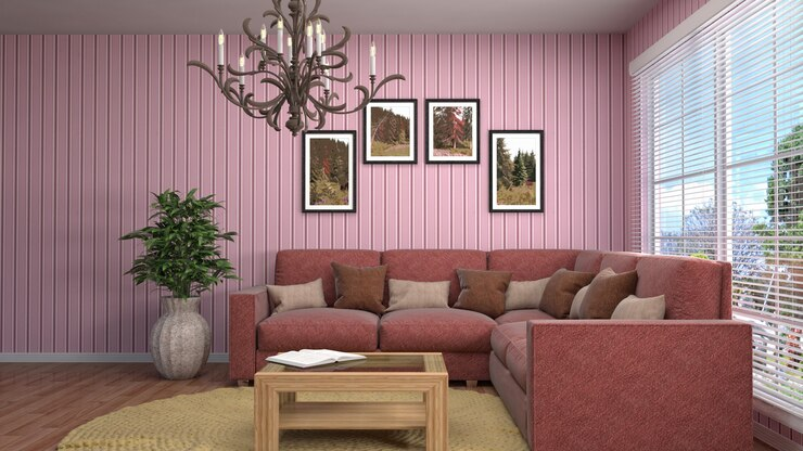 Pink colour combination for walls
